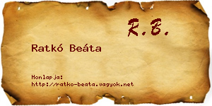 Ratkó Beáta névjegykártya