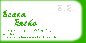 beata ratko business card